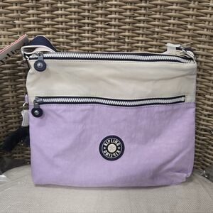 Kipling Two-Tone Crossbody Bag - Cream and Purple